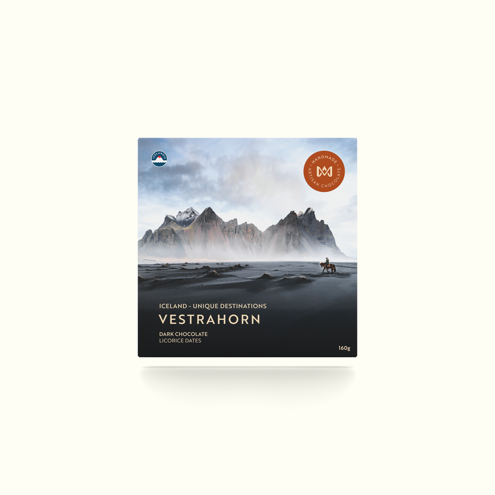 Icelandic handmade chocolate with licorice dates. -topiceland