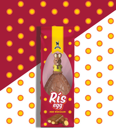 Chocolate Crispy Corn Puffs Easter Egg number 9. Mix of Icelandic candy inside. Made by Freyja. -Topiceland