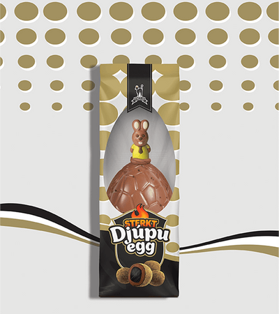 Chocolate Strong Djúpur Easter Egg number 9. Mix of Icelandic candy inside. Made by Freyja. -Topiceland