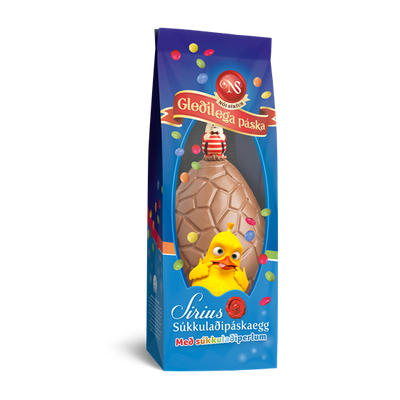 Nói Síríus milk chocolate egg with smarties in the chocolate. Mix of Icelandic candy inside. -Topiceland.