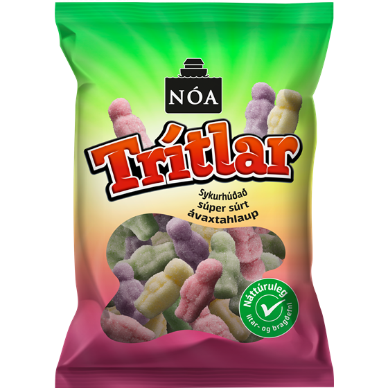 Super sour fruit jelly covered in sugar and shaped like mini figure. -Topiceland