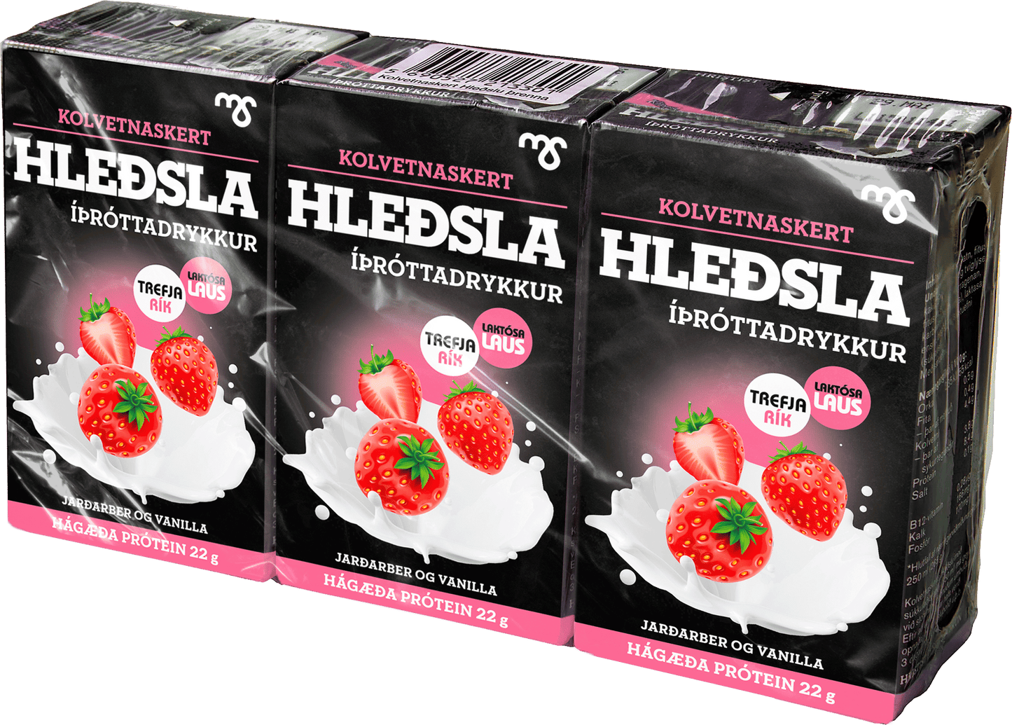 Hleðsla Protein Drink - Strawberry & Vanilla (3x250ml)