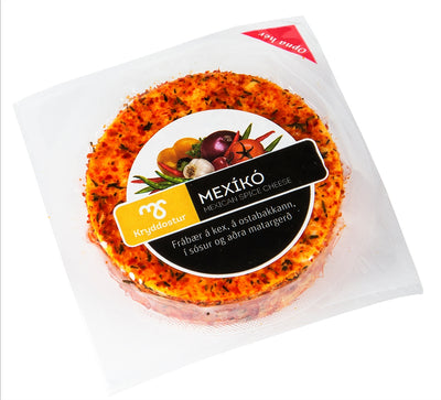 Mexíkóostur frá MS. Mexican Spice Cheese (150gr). Icelandic cheese. This is an excellent cheese on crackers, on the cheese tray, in sauces, and in other cuisines.  - Topiceland