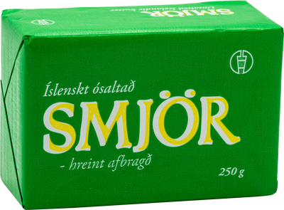 The Icelandic Creamery Butter is manufactured from fresh cream, which has been produced from fresh top quality Icelandic milk. The butter has rich smooth flavor and texture, making it easier to spread. -Topiceland