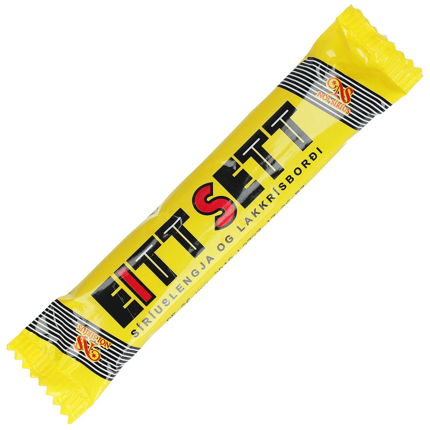 Nói Síríus Eitt Sett (38gr). Milk chocolate with separate licorice stripe - made by the Icelandic company Nóa. - Topiceland