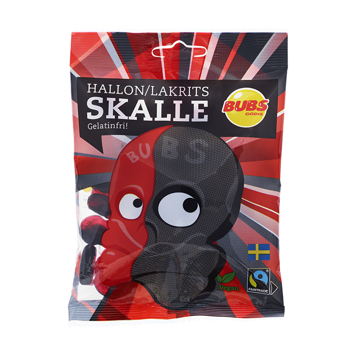 The Raspberry/Licorice Skull needs no further introduction. It’s a sweet and salty dream that tastes awesome. It’s also one of Sweden’s best selling pieces of candy – ever. This is the original that changed the world! -Topiceland