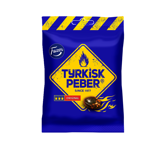 Tyrkisk Peber is a salty liquorice classic with a peppery kick, and it has been a big hit ever since its launch in 1977.  -Topiceland