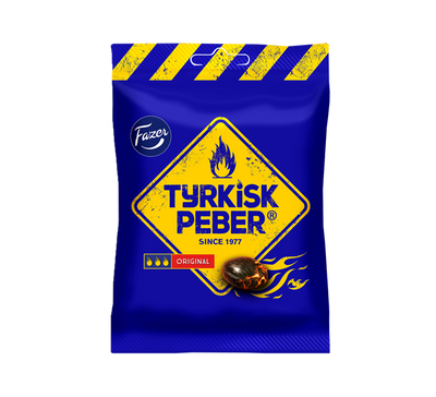 Tyrkisk Peber is a salty liquorice classic with a peppery kick, and it has been a big hit ever since its launch in 1977.  -Topiceland