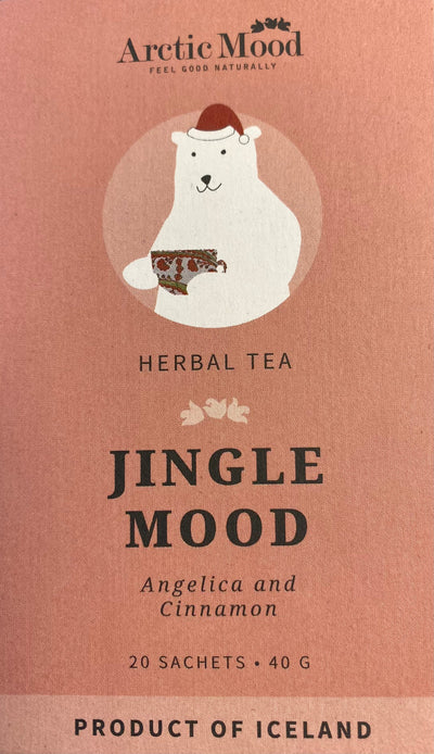 Jingle Mood from Arctic Mood is a herbal tea with festive flavors from Angelica and Cinnamon. - TopIceland