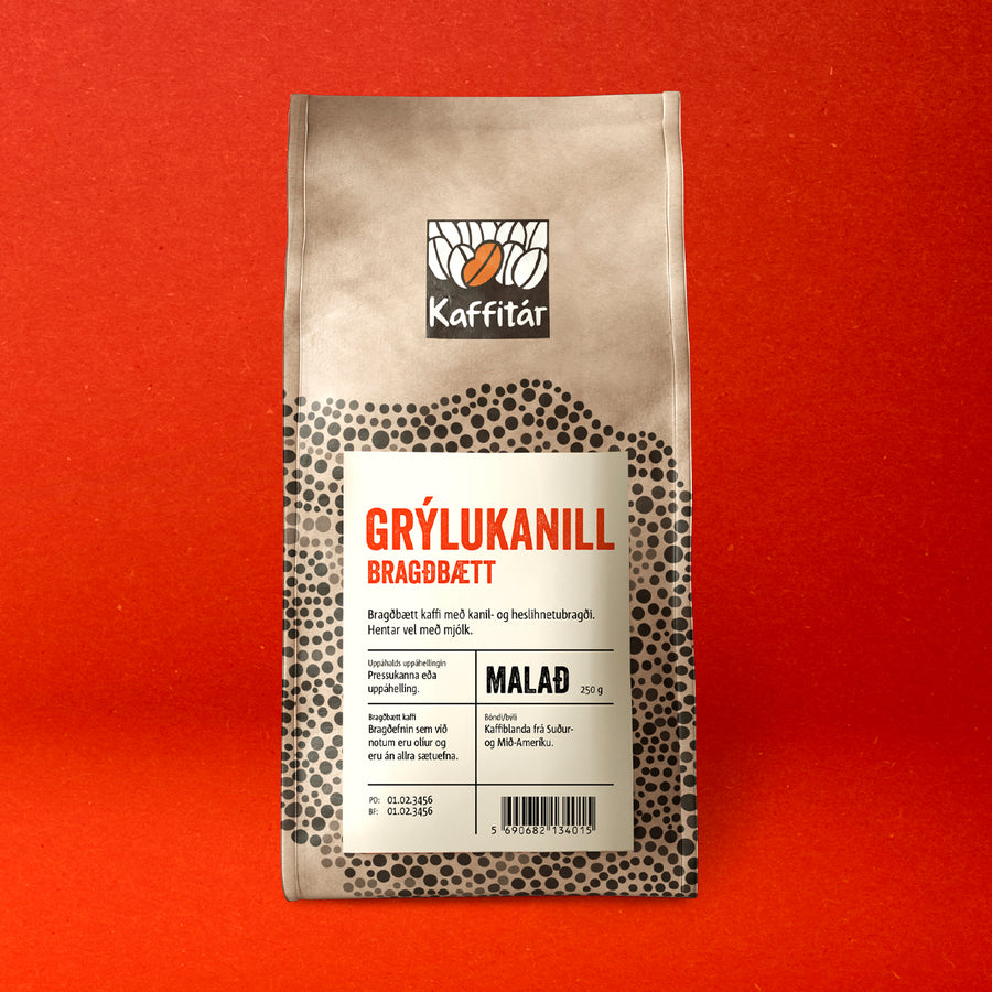 Christmas coffee with cinnamon and hazelnut flavor, grinded from Kaffitár. - TopIceland