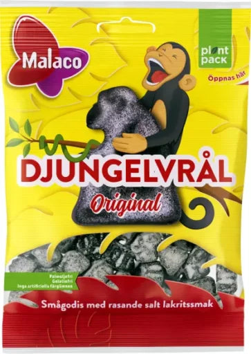 Djungelvrål or Jungle Roar came out in 1982 and since then the Roar Salty Licorice Animals have been a Malaco favorite with many candy lovers. Suitable for those who love extra salty salmiak. -Topiceland