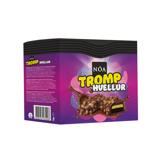 Licorice and coconut paste covered with chocolate and crispy balls. - Topiceland