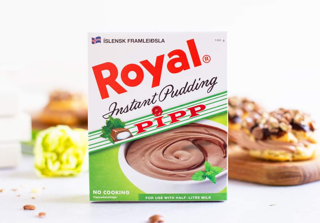 Royal instant pudding with chocolate and mint flavor. - Topiceland