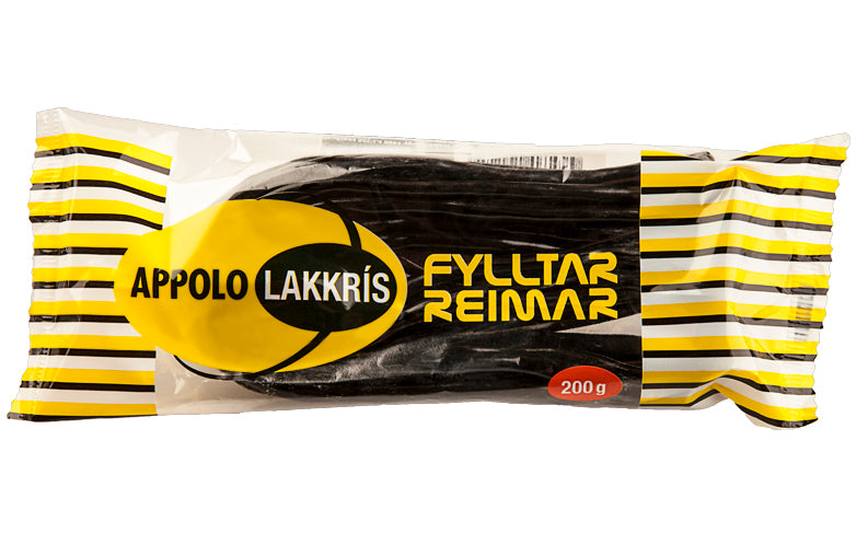 Irresistible Appolo licorice shoe strings with marzipan. - TopIceland