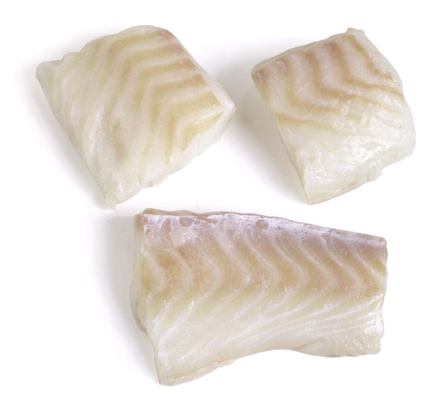Icelandic cod fillets in portions. Packed in 1 kg bag (approx. 2 lbs). Skinless and boneless. Shipped frozen to ensure top quality on arrival.