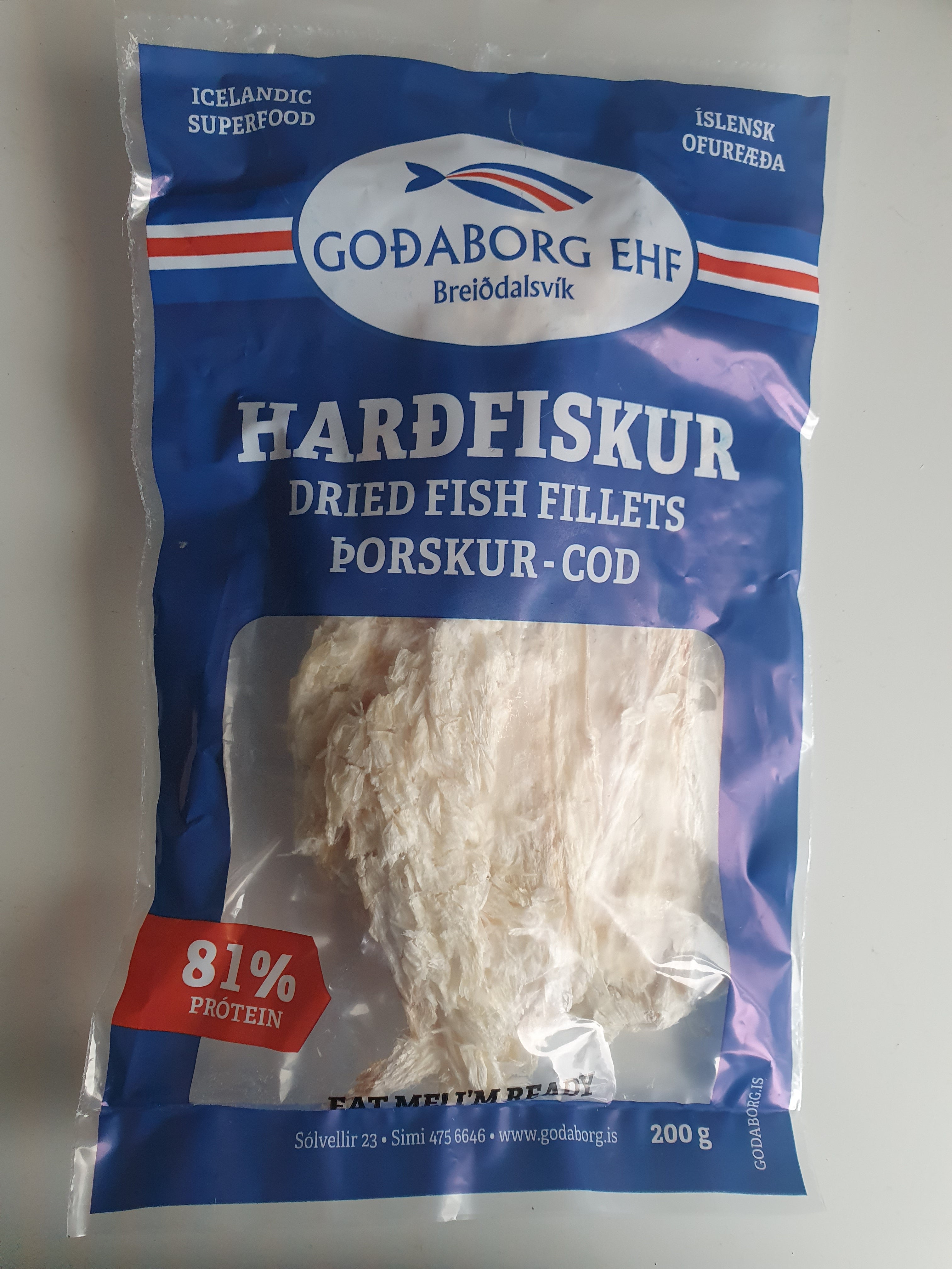 Dried Fish fillets - Harðfiskur - Cod (200g) – Topiceland