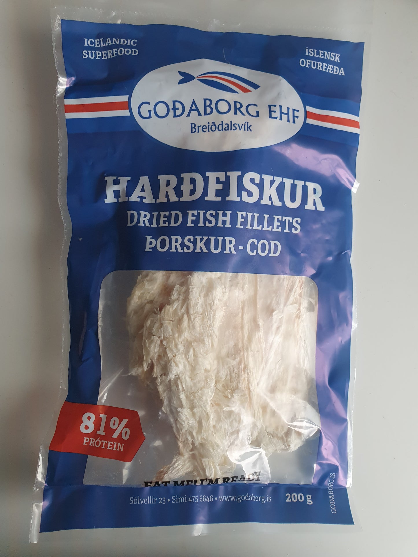 Dried Fish fillets - Harðfiskur - Cod (200g)
