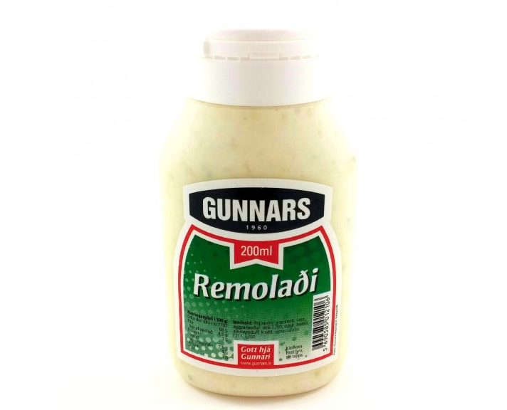 Remulaði - Remoulade is a condiment commonly served on hot dogs, together with mustard, ketchup, and raw and fried onions. - Topiceland