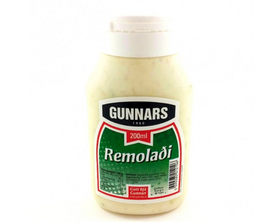 Remulaði - Remoulade is a condiment commonly served on hot dogs, together with mustard, ketchup, and raw and fried onions. - Topiceland