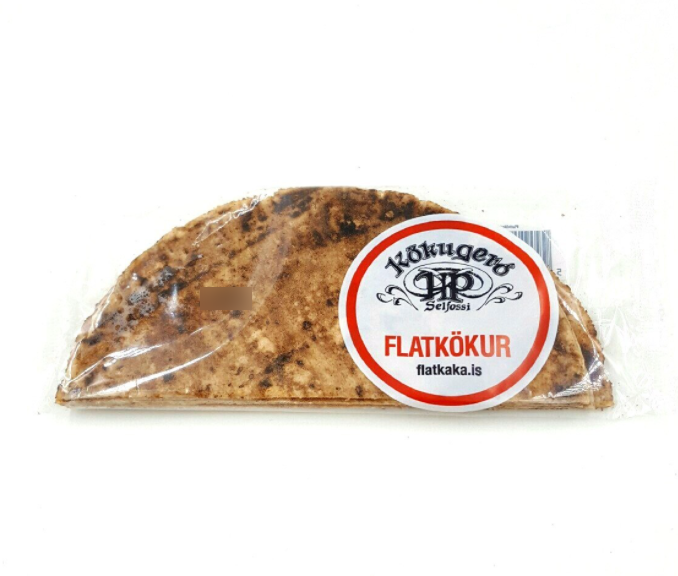 Icelandic Flatbread or Flatkaka is a traditional Icelandic flatbread. Flatbread used to be made exclusively from rye and water, but nowadays, wheat flour is usually added to the blend. - TopIceland