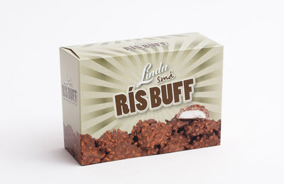 The Buff is a marshmallow/taffy cream confection dipped in chocolate and crispy corn puffs. It’s an original flavor and texture: light, sweet, and fun to eat. - Topiceland