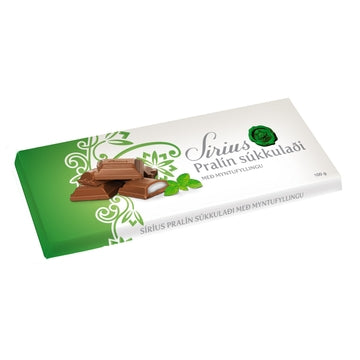 Sirius Pralin Peppermint (100gr). Combining peppermint and milk chocolate from Noi Sirius creates a flavor that will tantalize your taste buds. - TopIceland