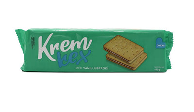 Kremkex Biscuits (450g). Classic white biscuits with sweet white frosting in between. - Topiceland